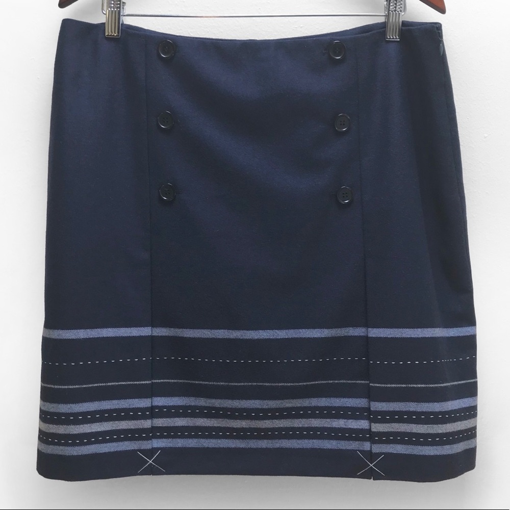 wool skirt by AnnTaylorLOFT, blue grey, sz 16 NWOT